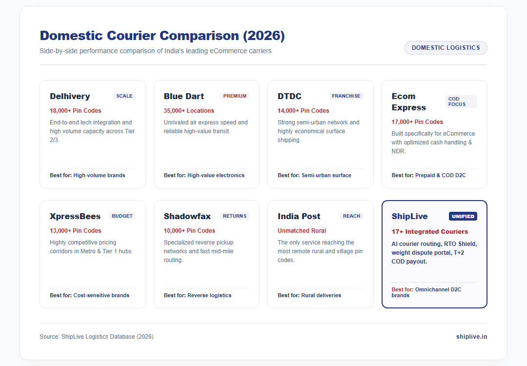 Domestic Courier Services Comparison