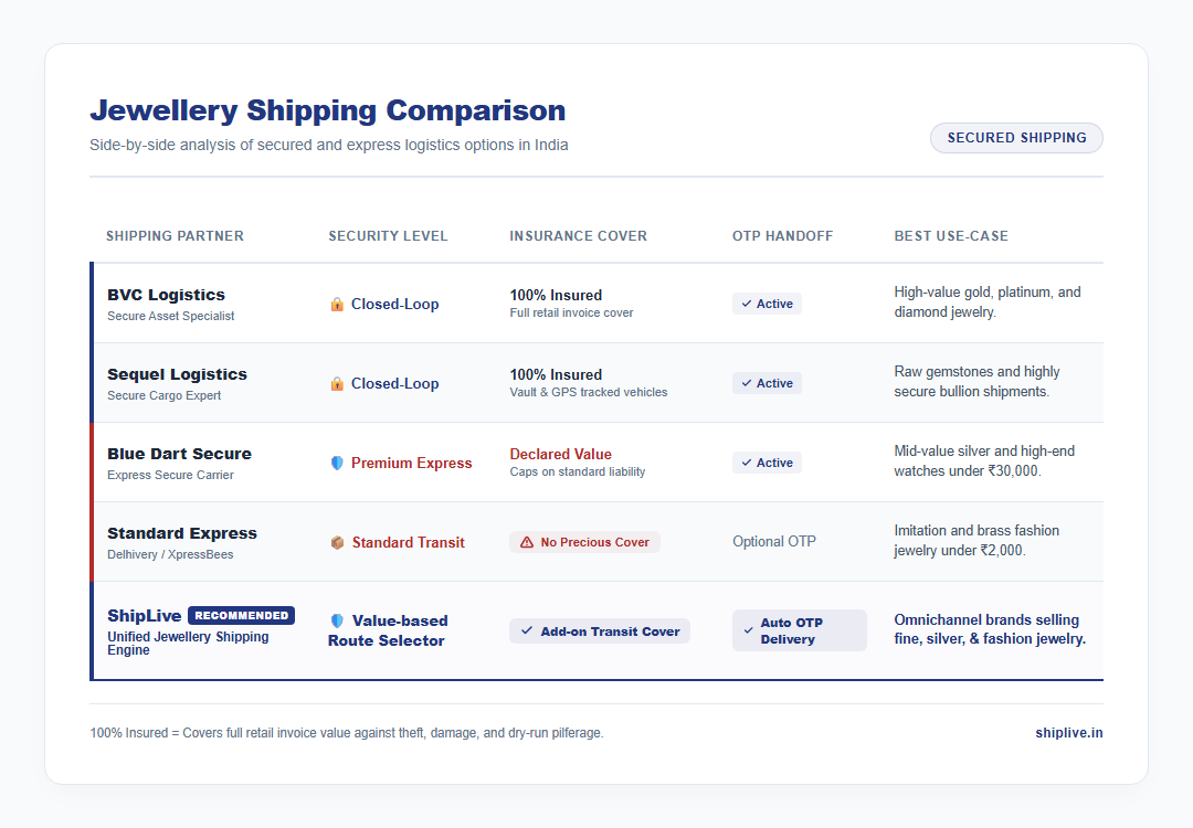 Comparison of Shipping Solutions for Jewellery Brands